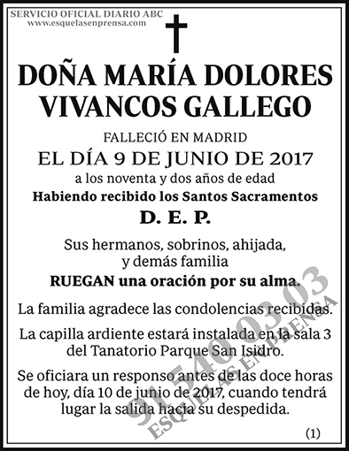 María Dolores Vivancos Gallego